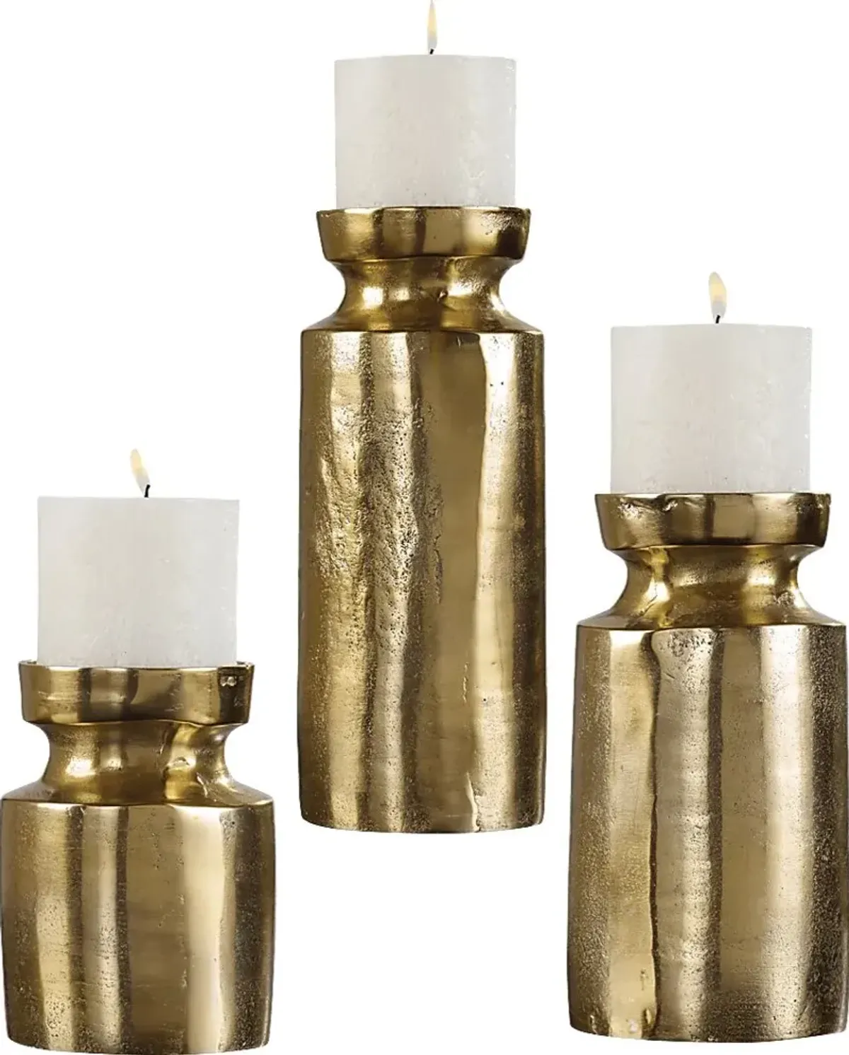 Tevita Brass Candle Holder, Set of 3