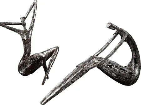 Karla's Pose Silver Statue, Set of 2