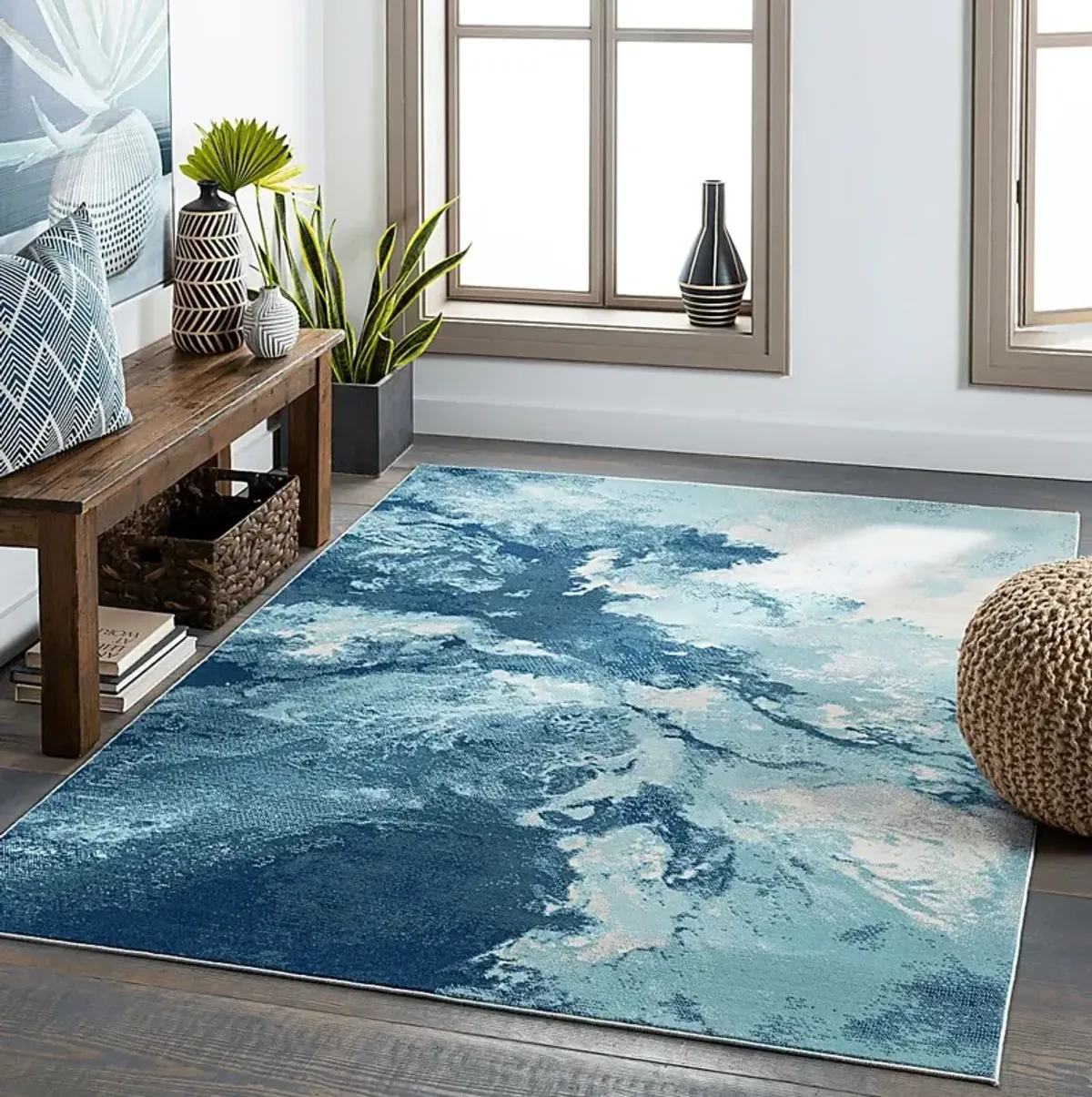 Nadiah Navy 6'11 x 9' Rug