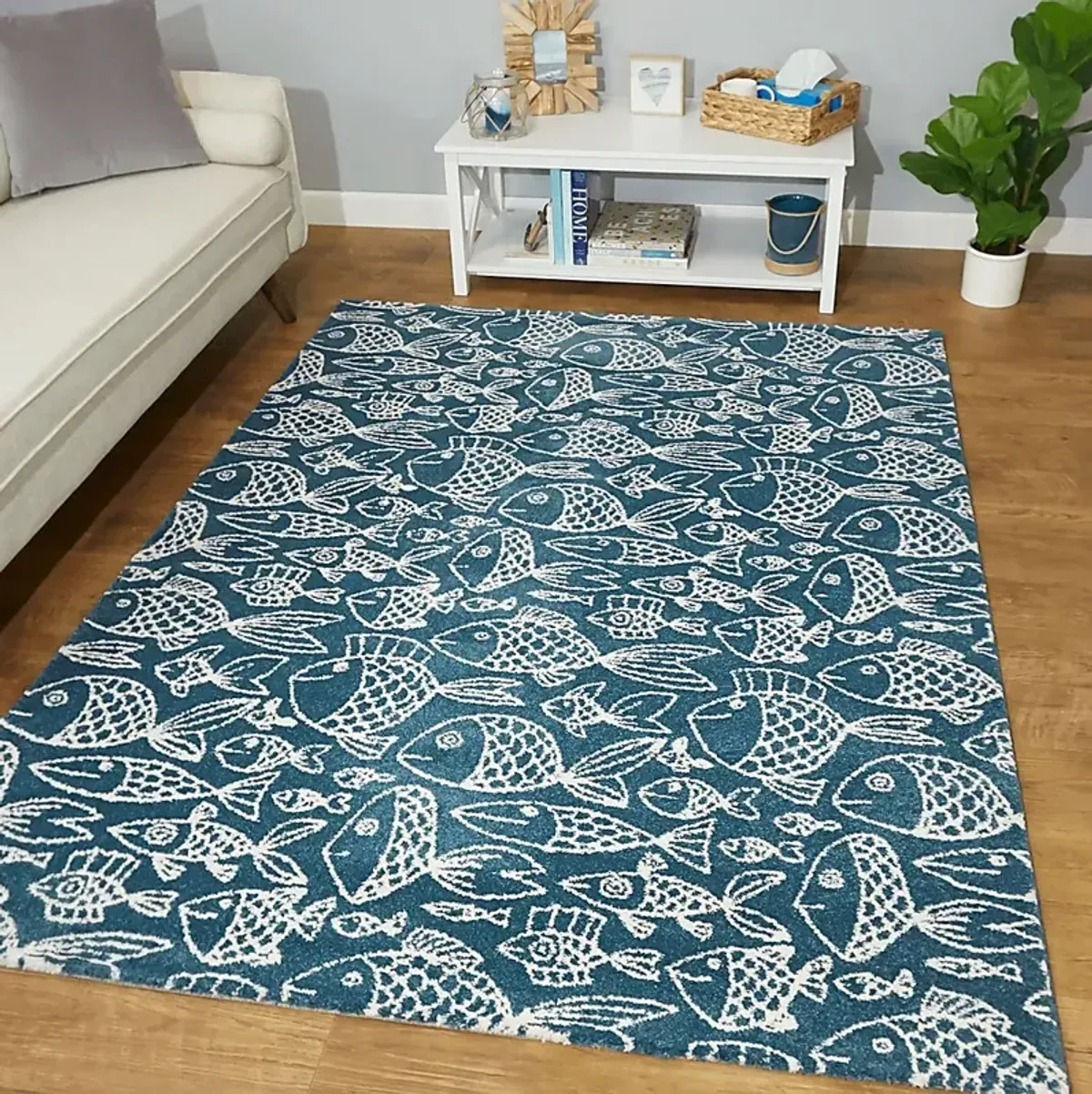 Dulaine Blue 5'3 x 7' Rug