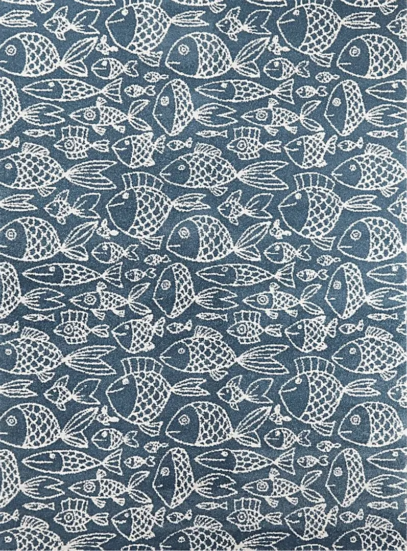 Dulaine Blue 5'3 x 7' Rug