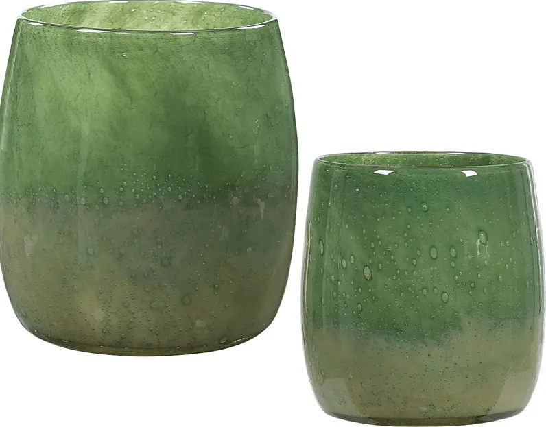 Alzora Green Vase, Set of 2