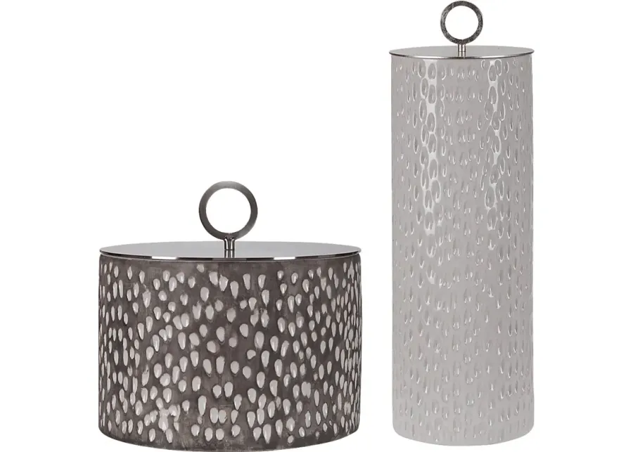 Pizano Gray Containers, Set of 2