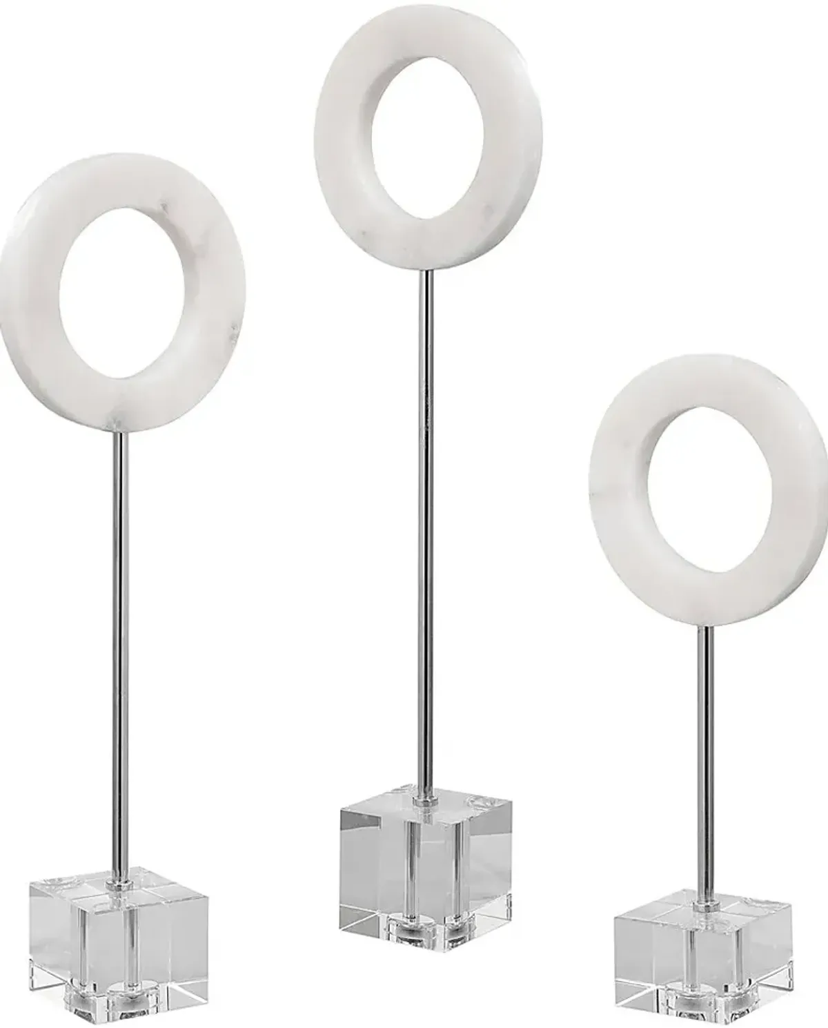 Abraina White Sculpture, Set of 3