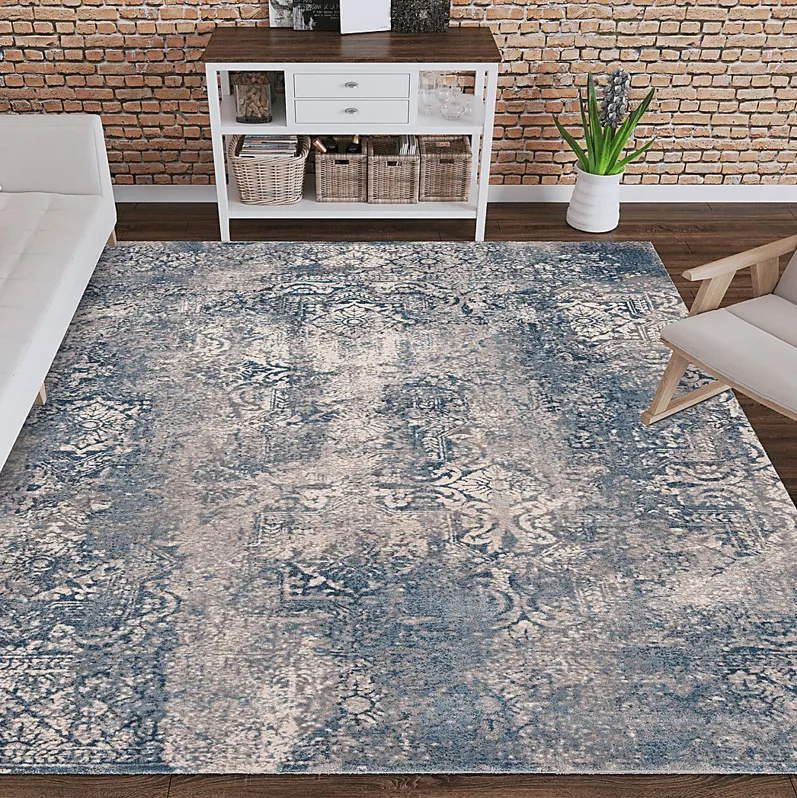 Deshard 3' x 5' Blue Rug