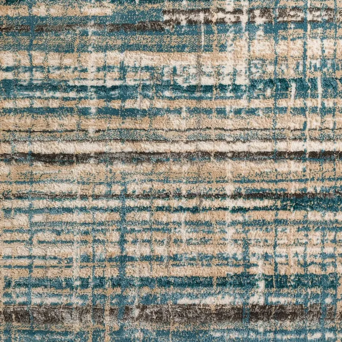 Azmer 3' x 5' Blue/Brown Rug