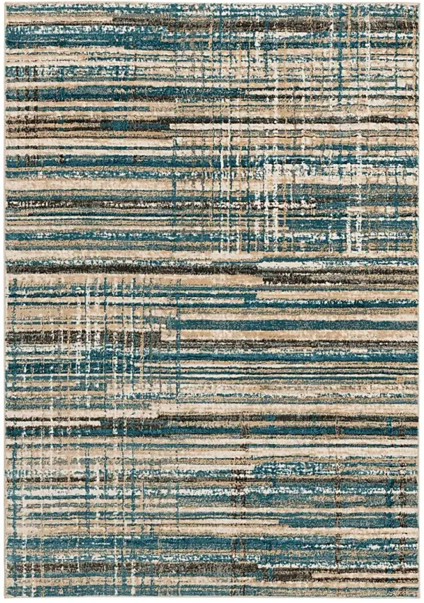 Azmer 3' x 5' Blue/Brown Rug