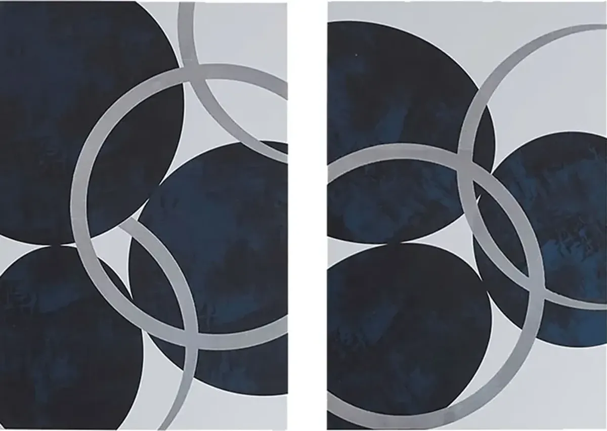 Piercing Thoughts Navy Artwork, Set of 2