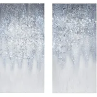 Frozen Rain Blue Artwork, Set of 2