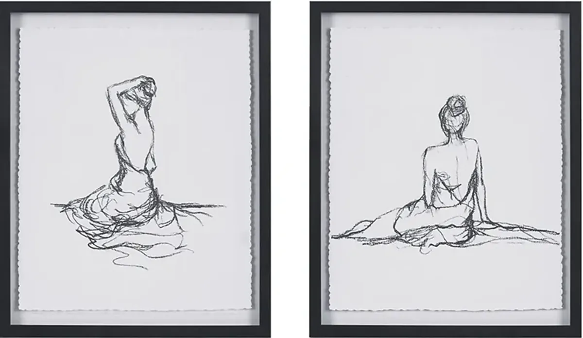 Loreli Black Artwork, Set of 2