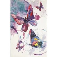 Kids Watercolor Flutter Purple 8' x 10' Rug