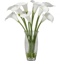 Londyn White Lily Silk Flower Arrangement