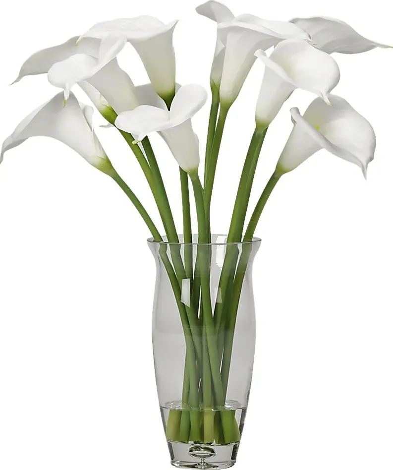 Londyn White Lily Silk Flower Arrangement