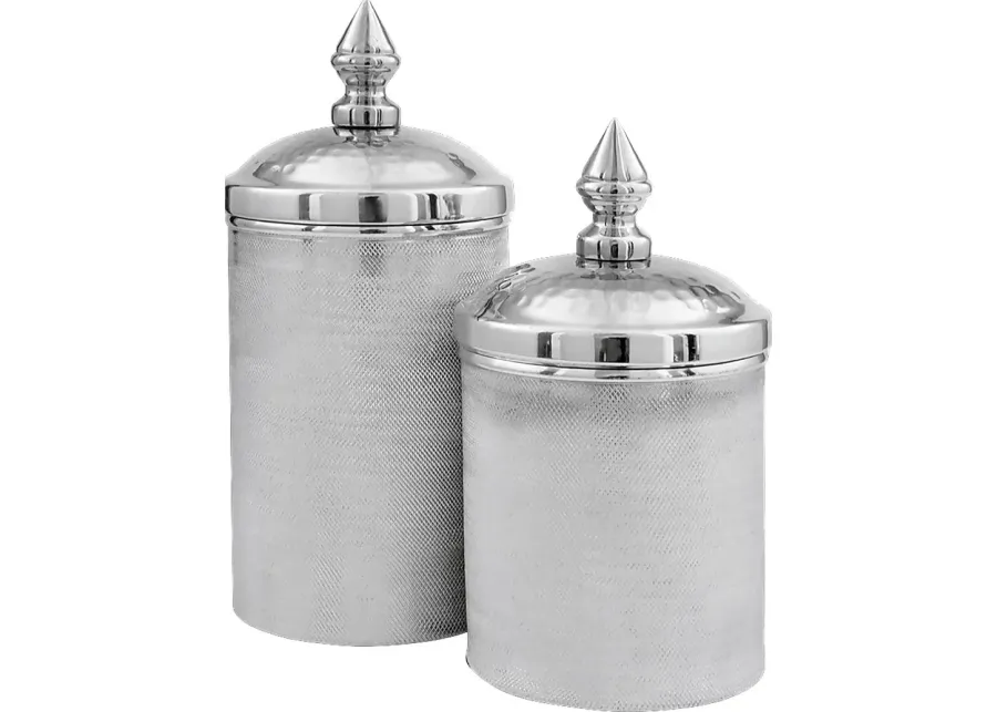 Laurynn Silver Canisters, Set of 2