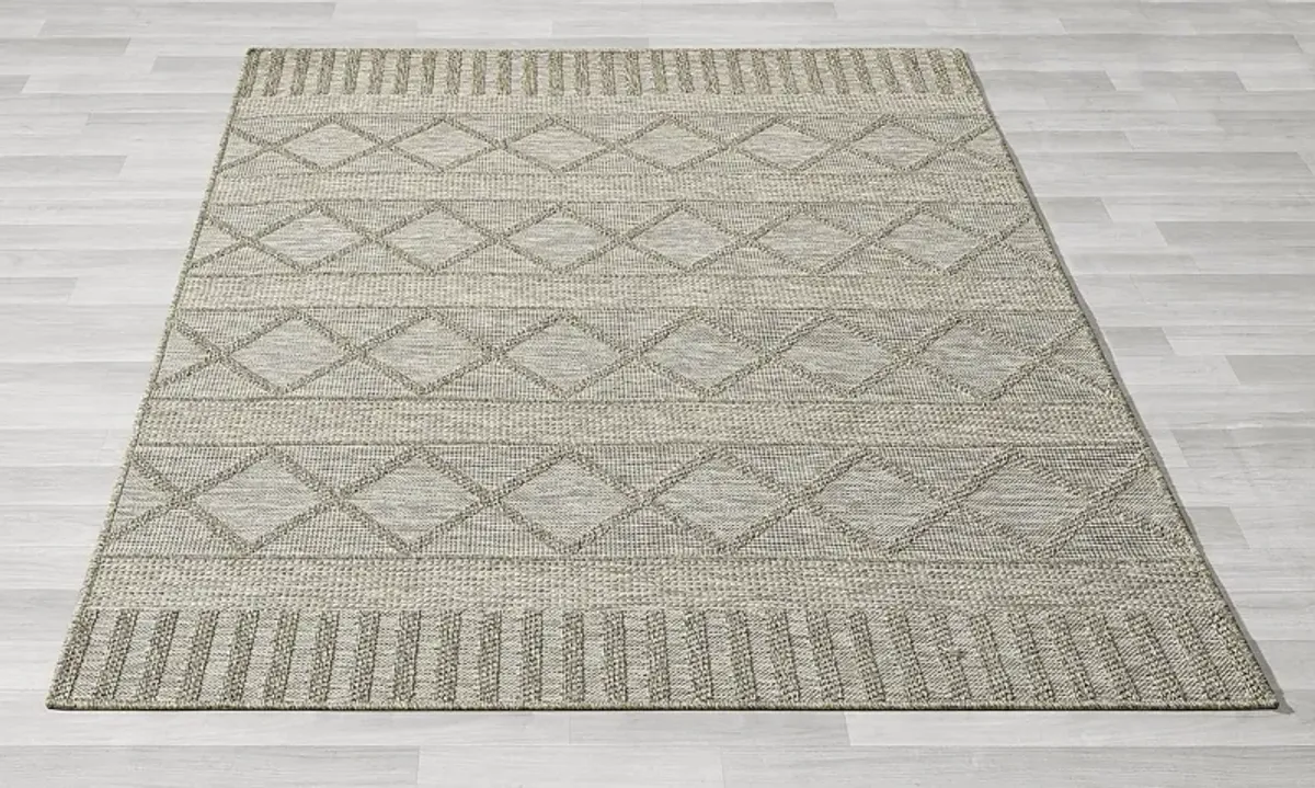 Wesnach Tan 5' x 7' Indoor/Outdoor Rug