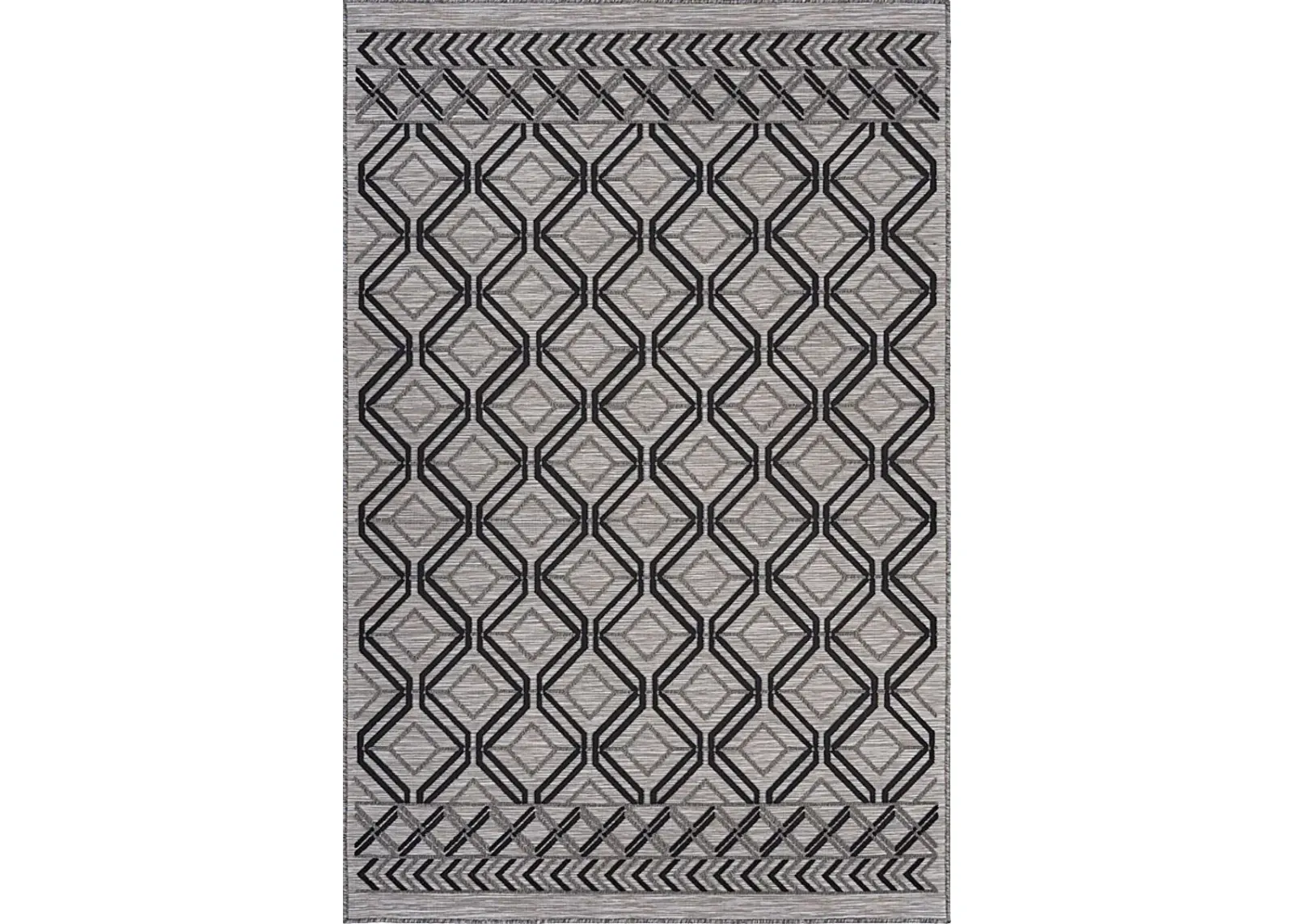 Cowanbo Black 5' x 7' Indoor/Outdoor Rug