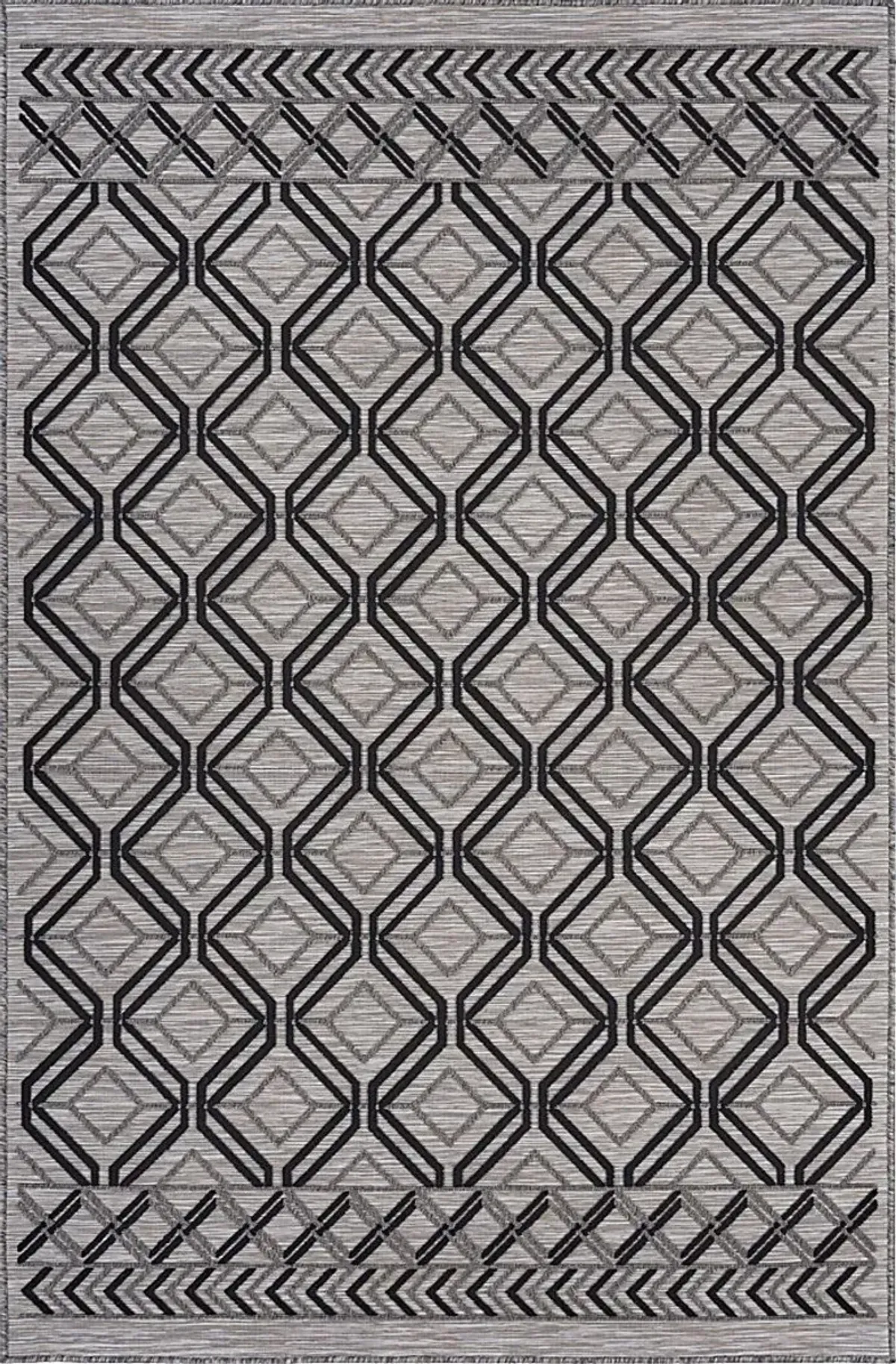 Cowanbo Black 5' x 7' Indoor/Outdoor Rug