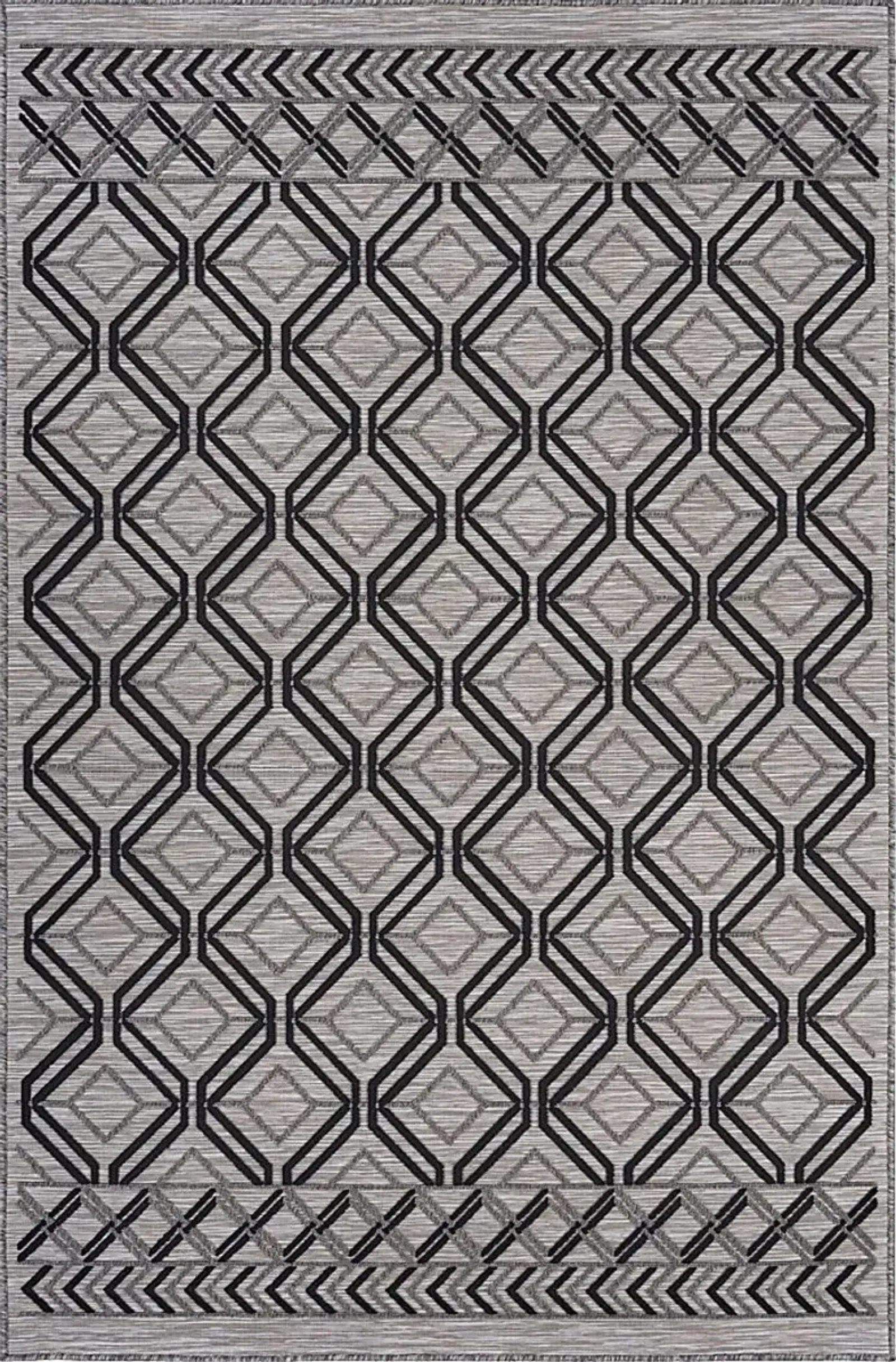 Cowanbo Black 5' x 7' Indoor/Outdoor Rug