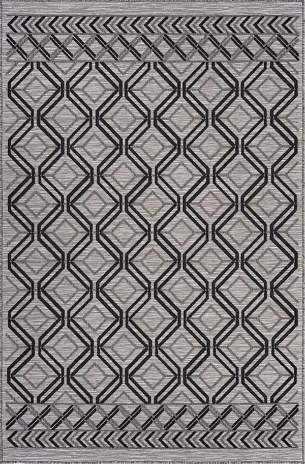 Cowanbo Black 5' x 7' Indoor/Outdoor Rug