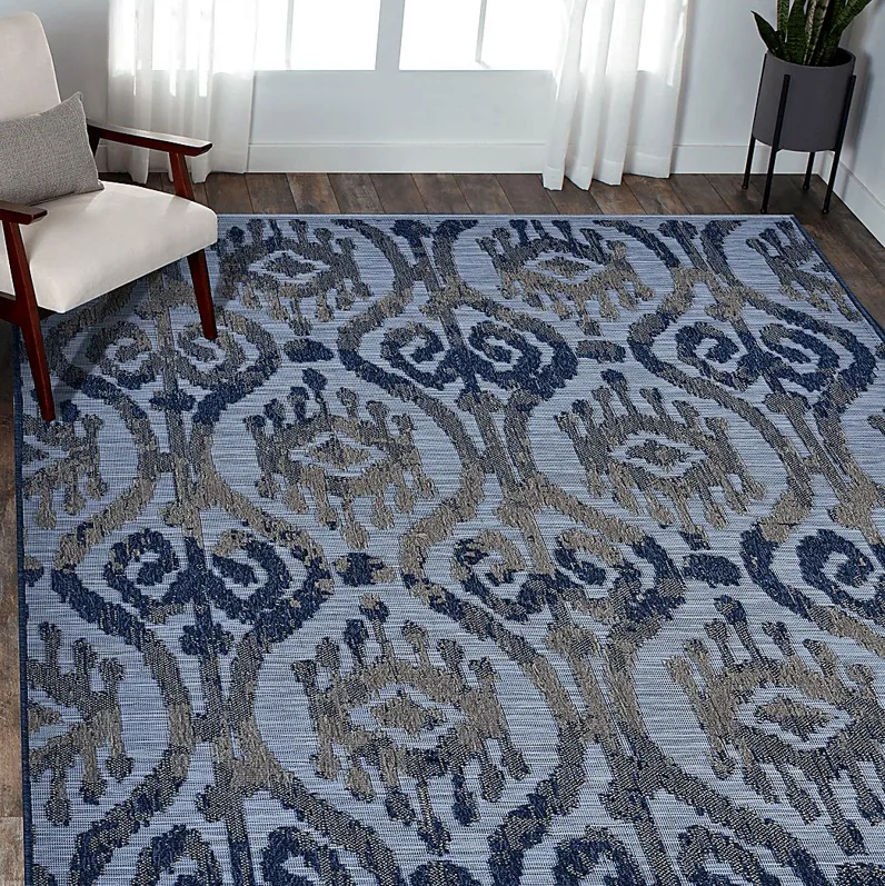 Turnia Blue 5' x 7' Indoor/Outdoor Rug