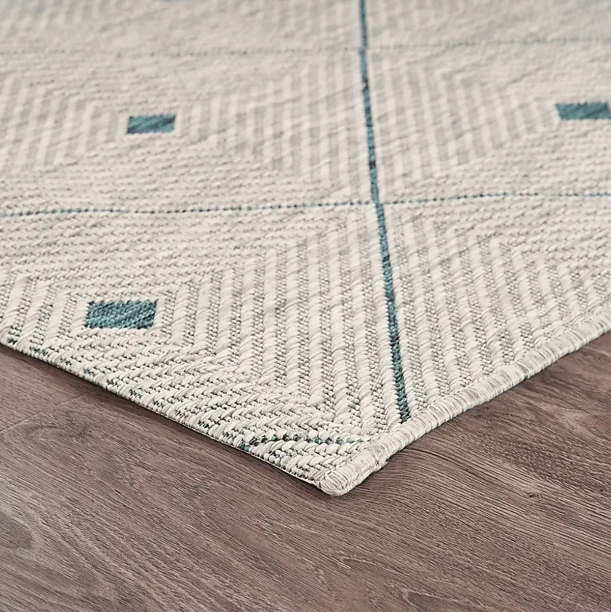 Beverpon Blue/Gray 5' x 8' Indoor/Outdoor Rug