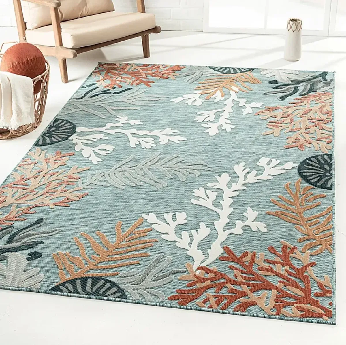 Alotimo Blue/Multi 5' x 7' Indoor/Outdoor Rug