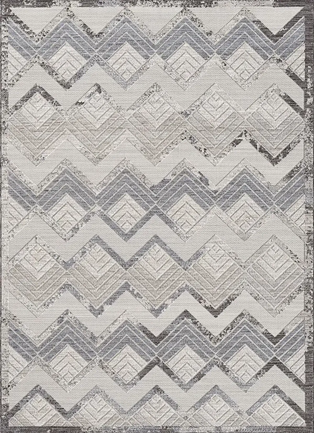 Wessard Blue/Ivory 5' x 7' Indoor/Outdoor Rug