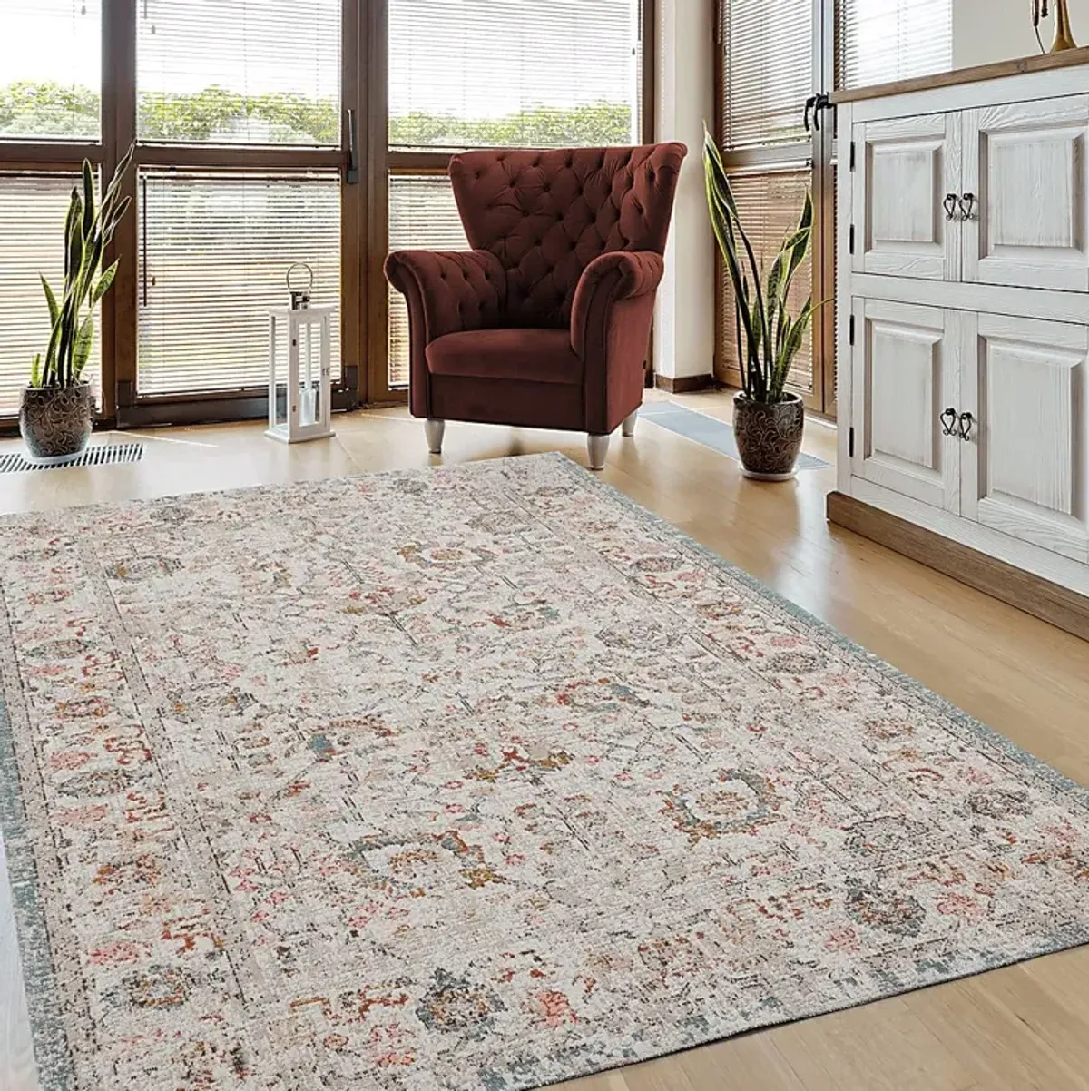 Plaiburn Beige 5'3 x 7'10  Indoor/Outdoor Rug