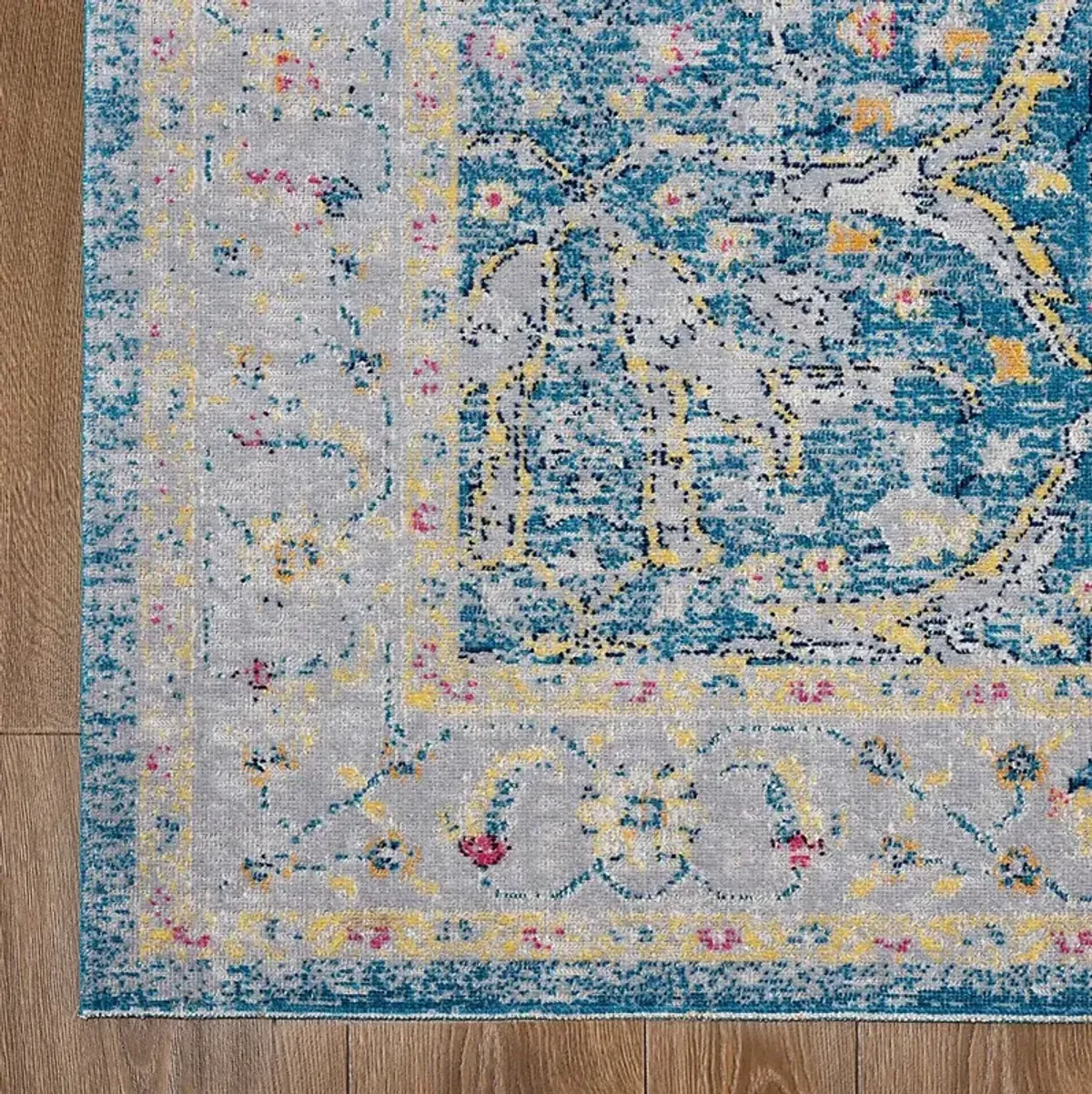 Epder Blue/Cream 5'3 x 7'10 Indoor/Outdoor Rug