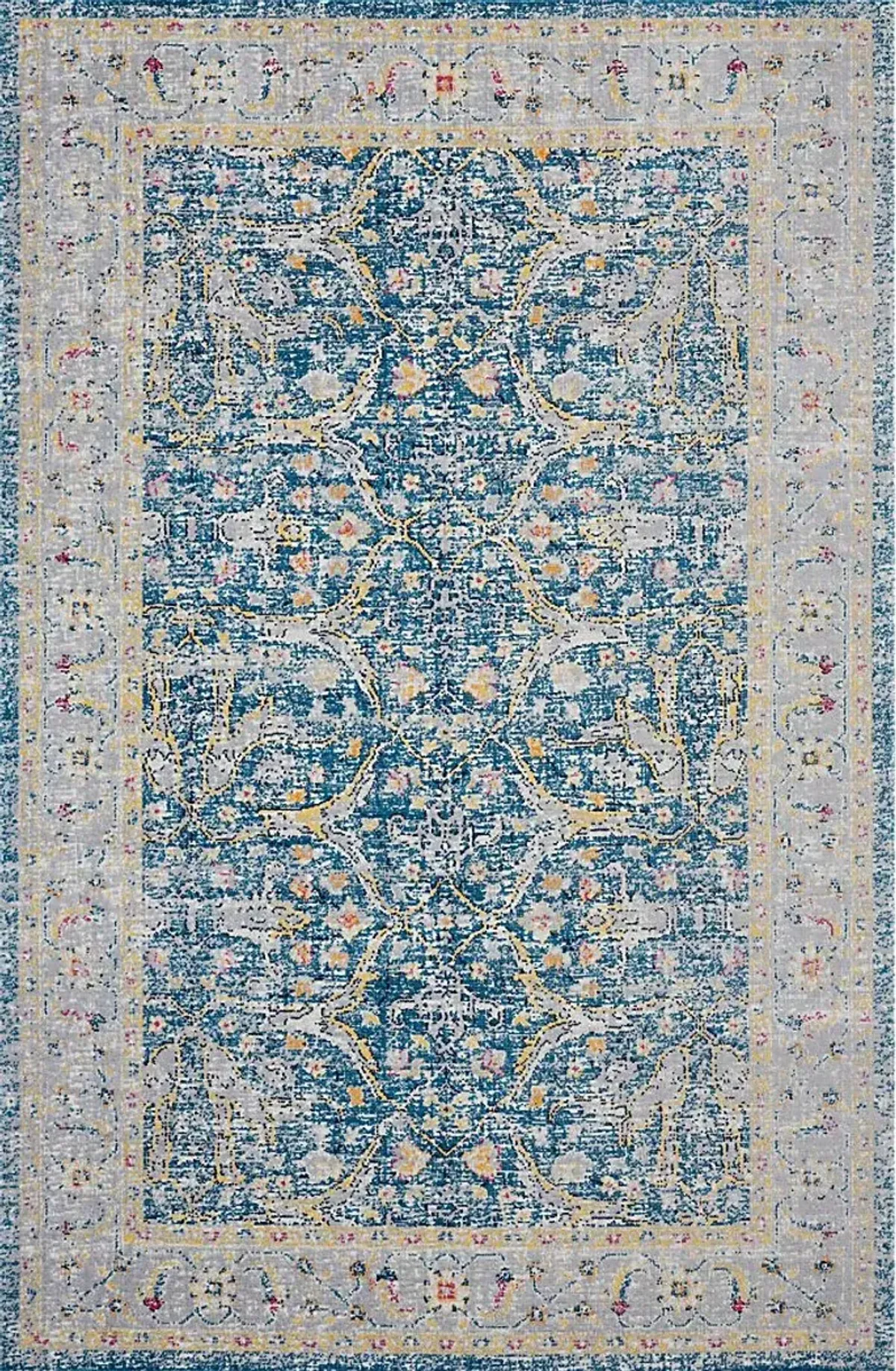 Epder Blue/Cream 5'3 x 7'10 Indoor/Outdoor Rug