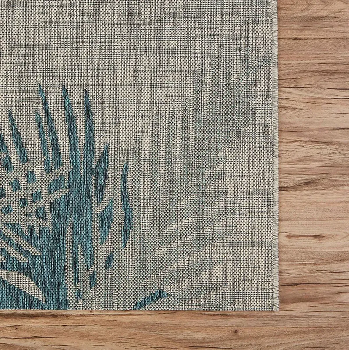 Wesnet Gray/Blue 5' x 7' Indoor/Outdoor Rug