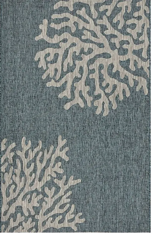 Humnia Blue/Gray 5' x 7' Indoor/Outdoor Rug