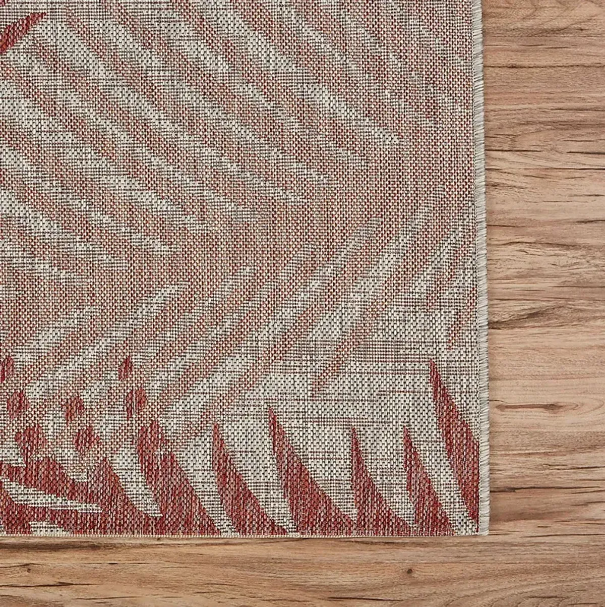 Wesnet Red/Beige 5' x 7' Indoor/Outdoor Rug