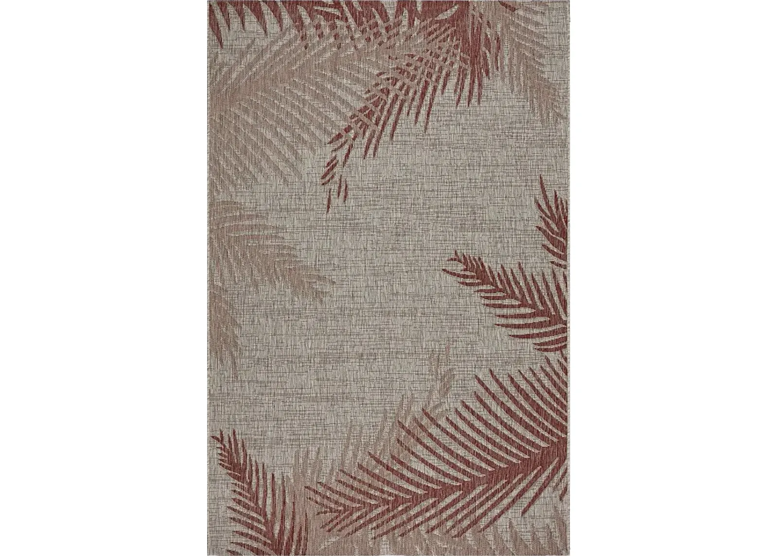 Wesnet Red/Beige 5' x 7' Indoor/Outdoor Rug