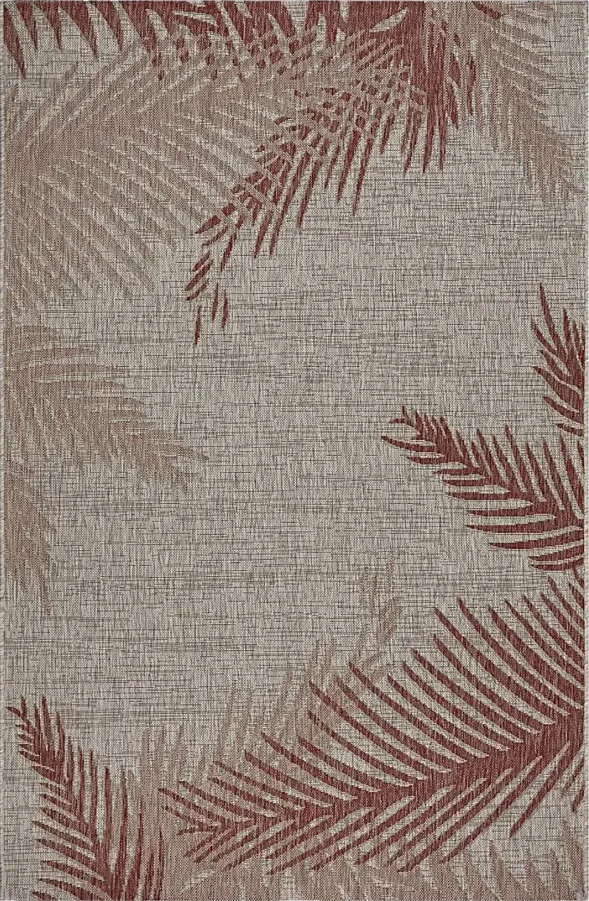 Wesnet Red/Beige 5' x 7' Indoor/Outdoor Rug