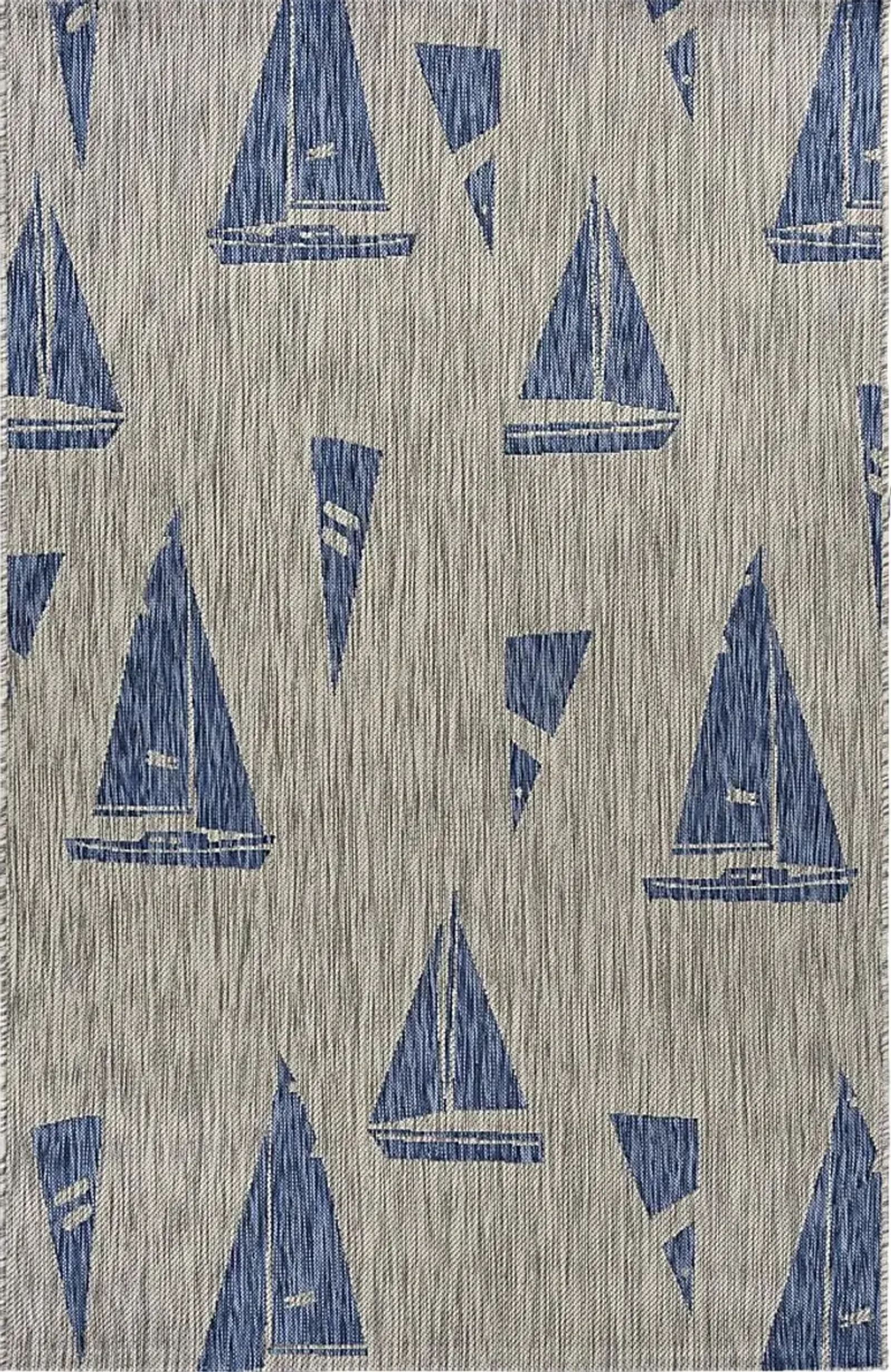 Godegan Gray/Navy 5' x 7' Indoor/Outdoor Rug