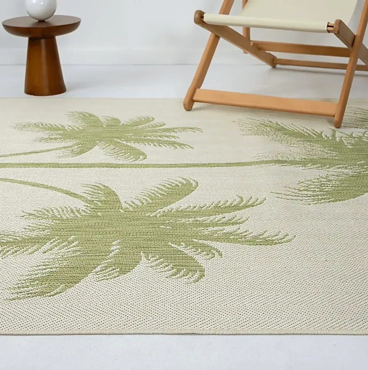 Ashsano Beige/Green 5' x 7' Indoor/Outdoor Rug