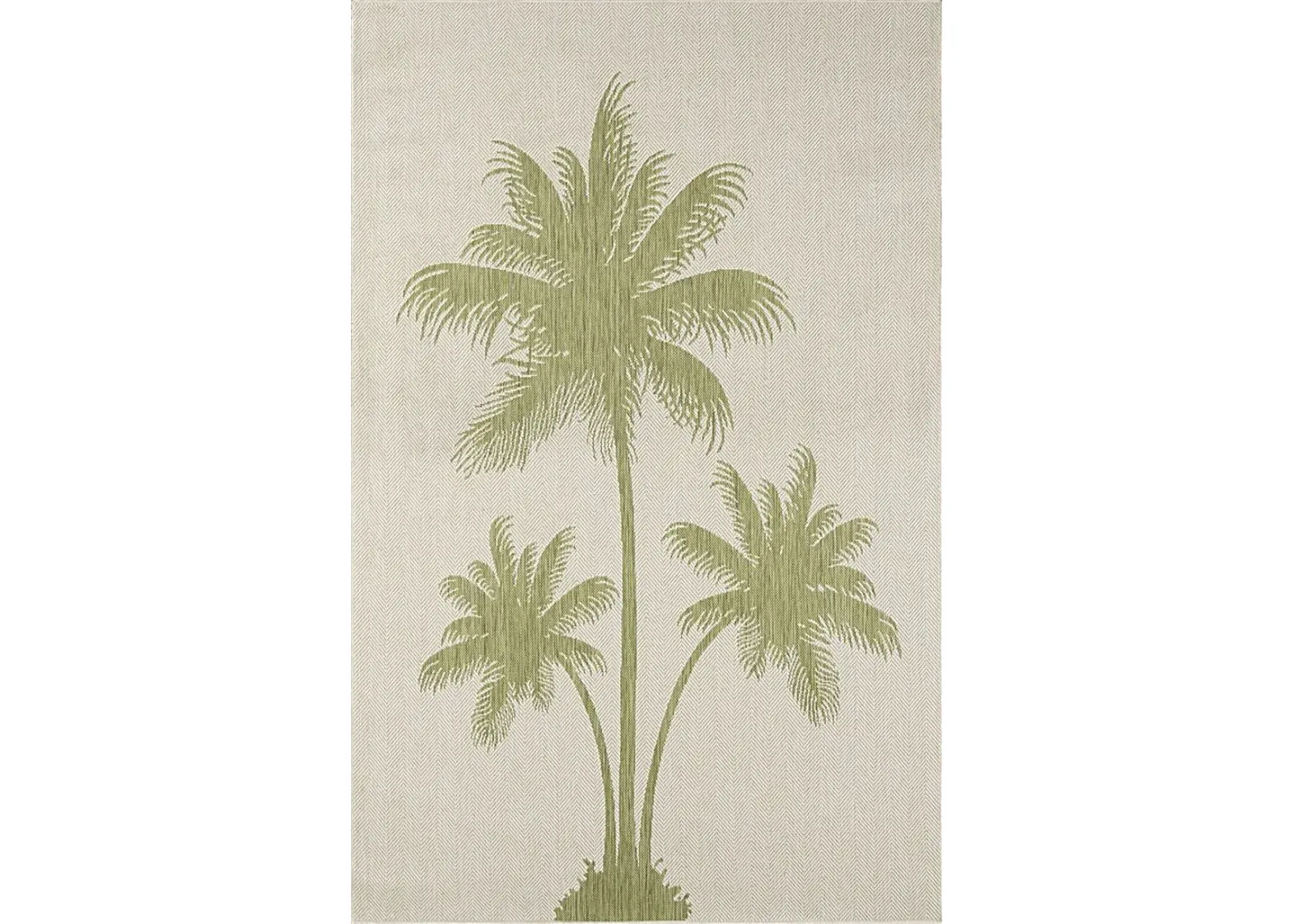 Ashsano Beige/Green 5' x 7' Indoor/Outdoor Rug