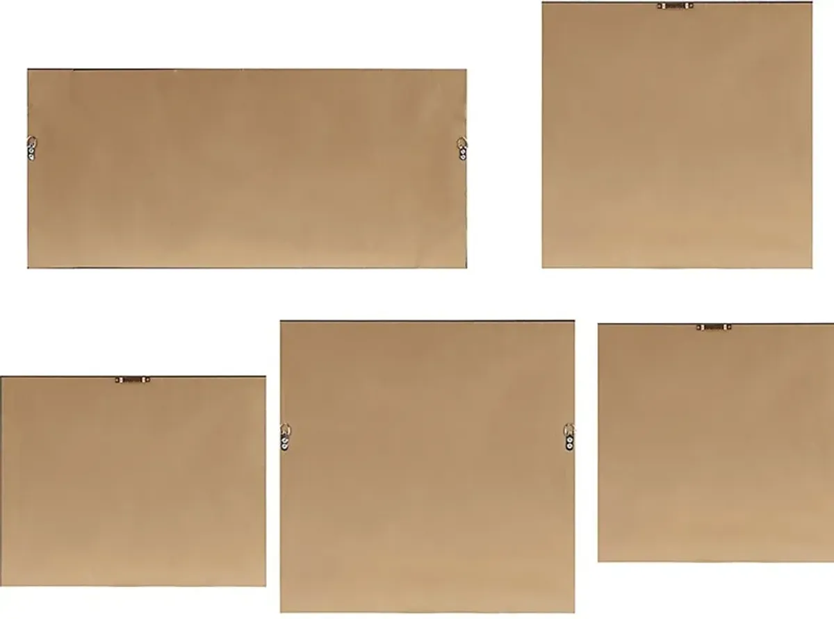 Morning Landscape Gray Artwork, Set of 5