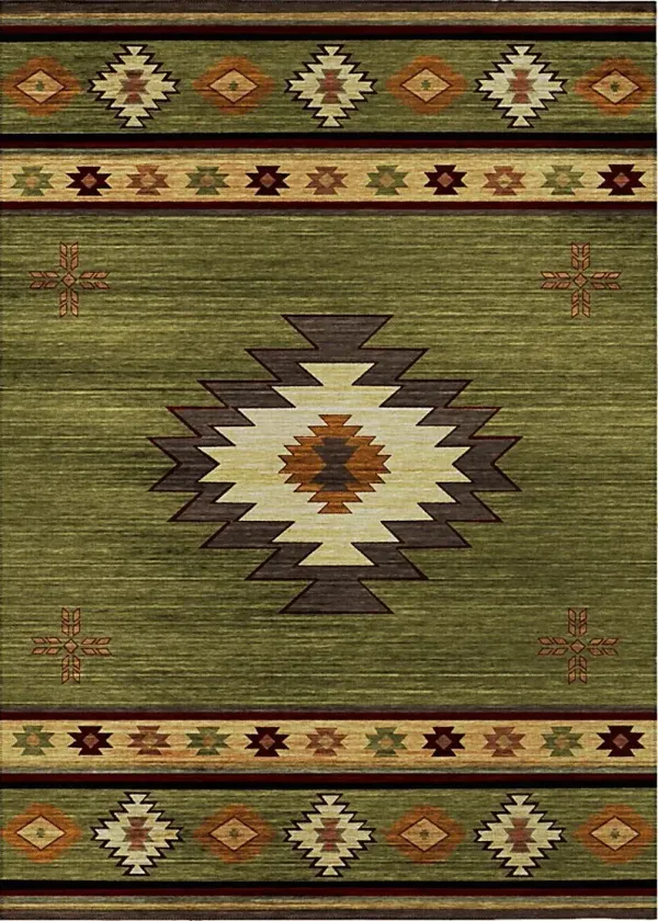 Barinza Green 5' x 8' Rug