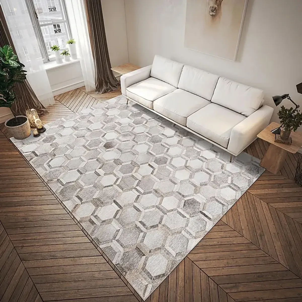 Nevso Beige 3' x 5' Rug