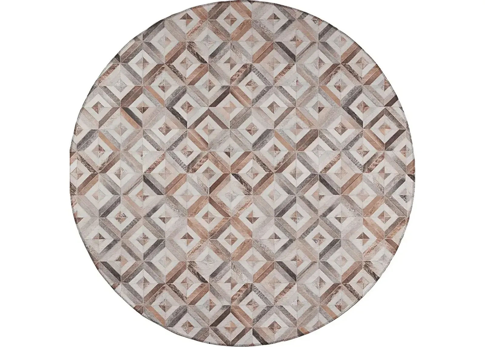 Woodbend Beige 6' Round Rug