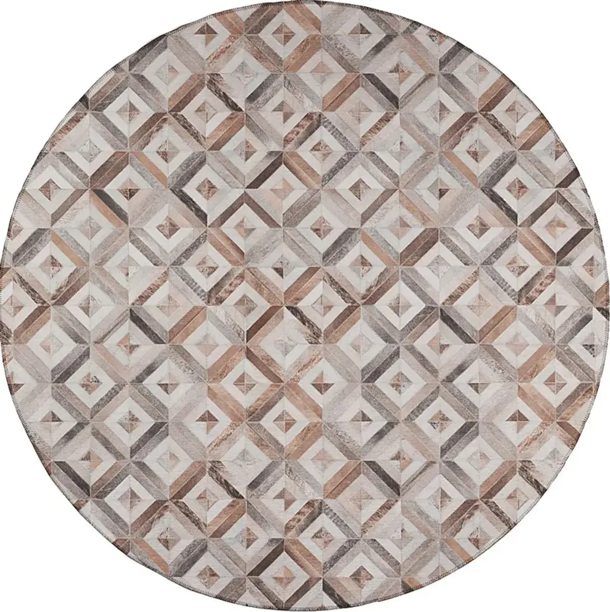 Woodbend Beige 6' Round Rug