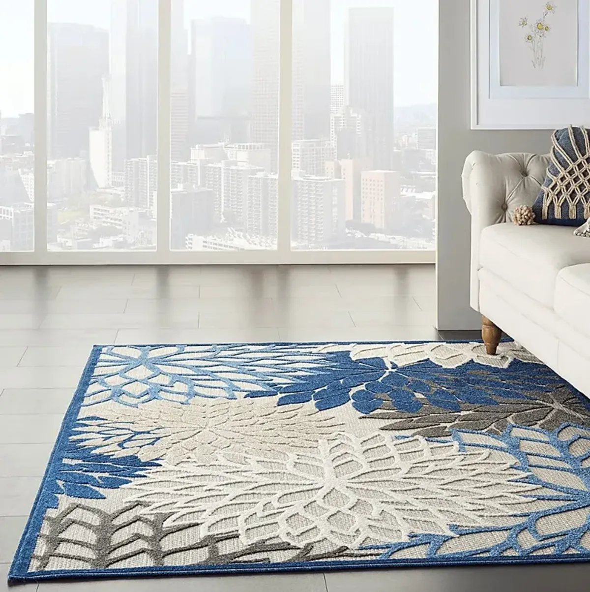 Audry Blue 5' x 8' Indoor/Outdoor Rug