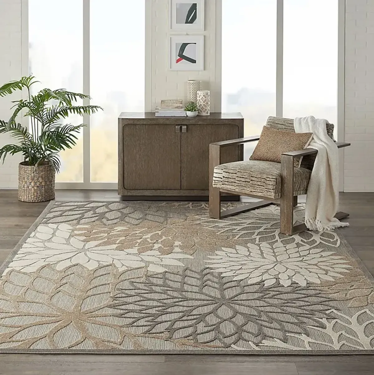 Audry Natural 5' x 8' Indoor/Outdoor Rug