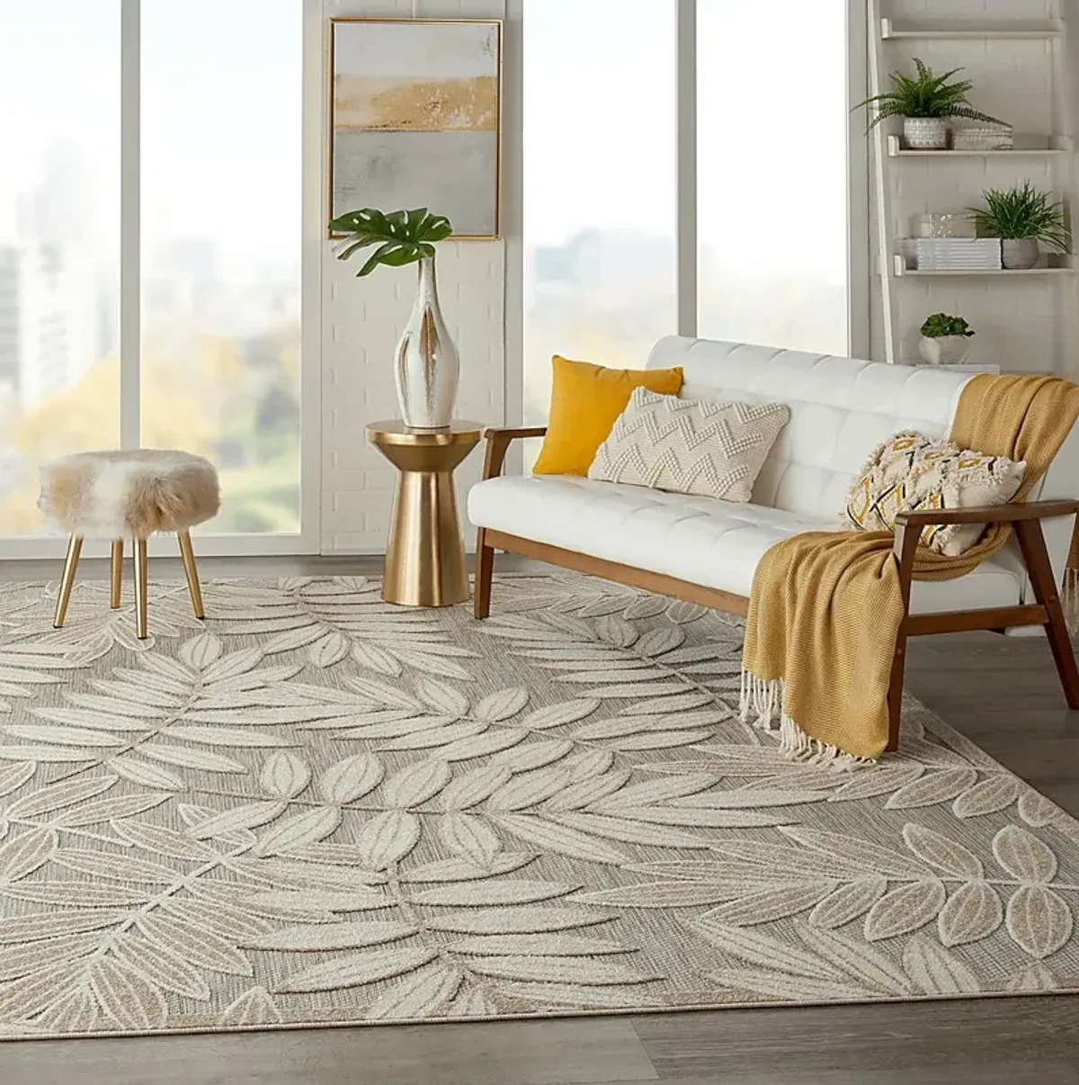 Krisiel Cream 5' x 8' Indoor/Outdoor Rug