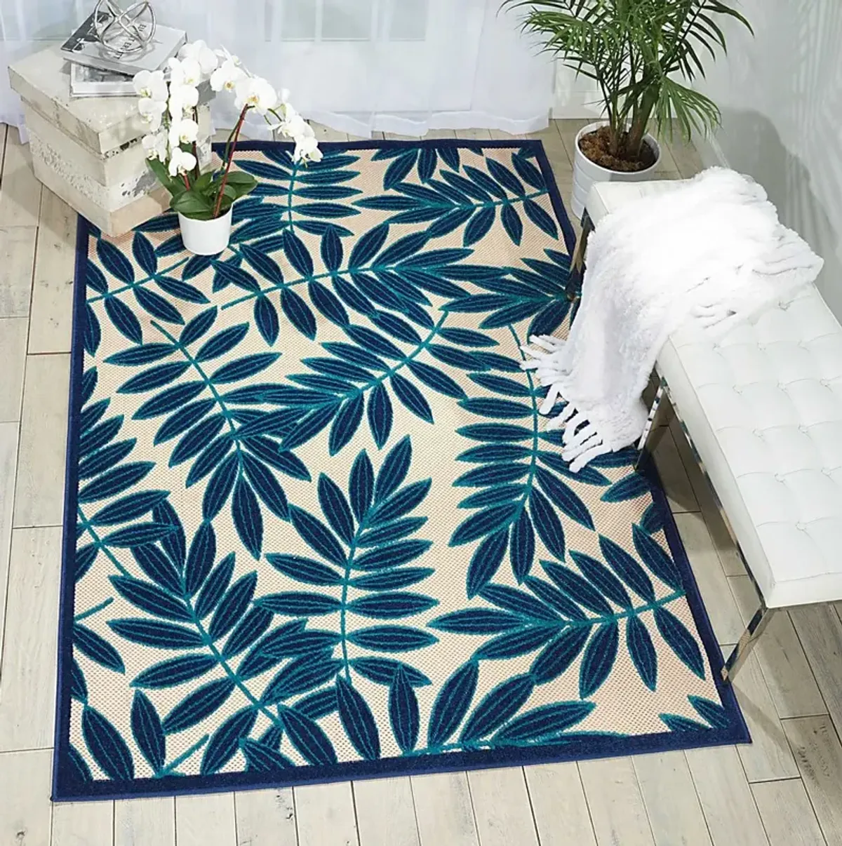 Krisiel Navy 5' x 8' Indoor/Outdoor Rug