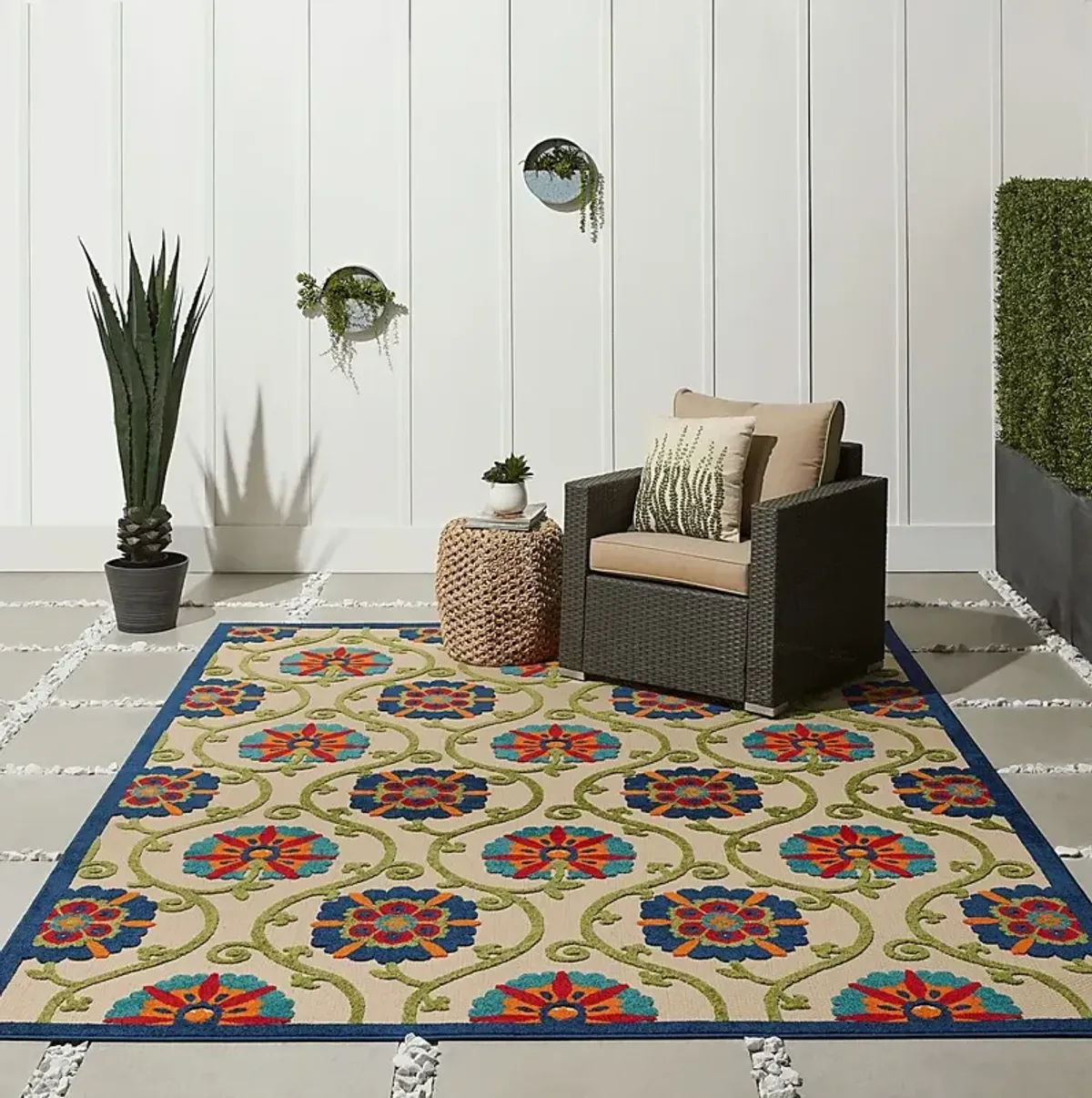 Faylen Blue 8' x 11' Indoor/Outdoor Rug