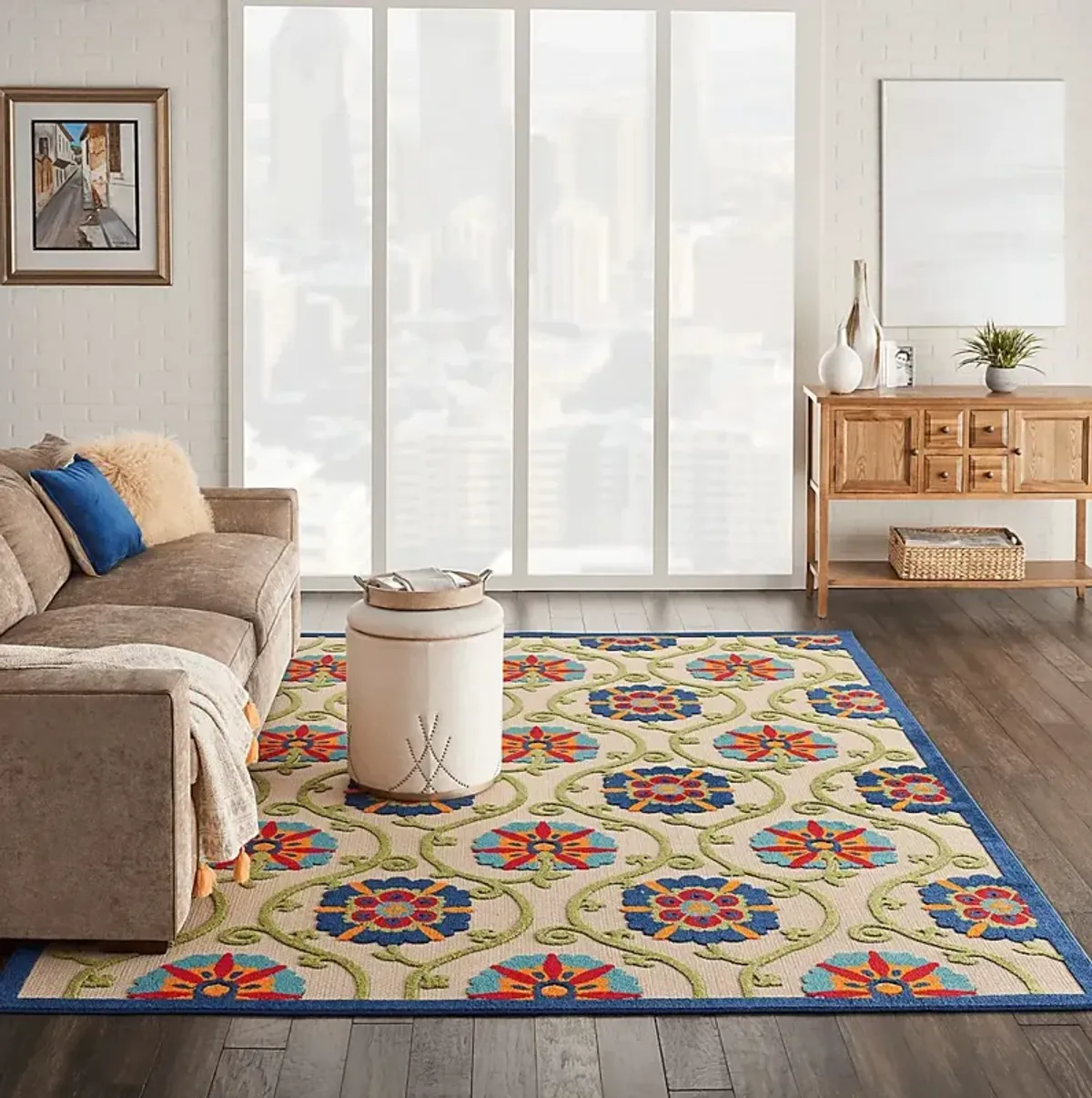 Faylen Blue 8' x 11' Indoor/Outdoor Rug