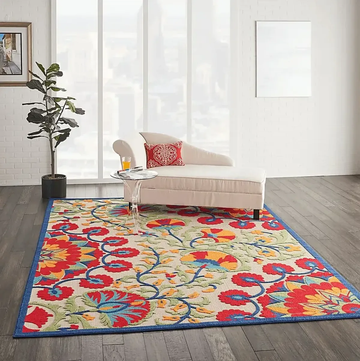 Makisha Red 8' x 11' Indoor/Outdoor Rug